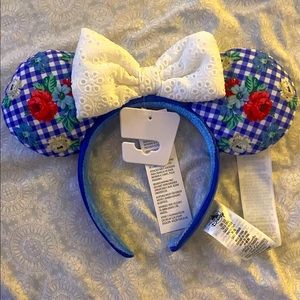 Disney Parks 2022 Country Blue Gingham Minnie Ears Headband💙✨🤍